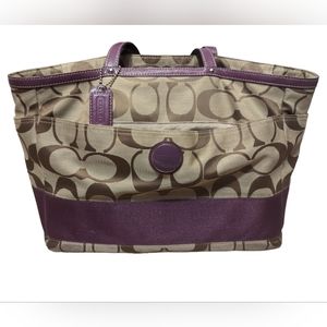 Authentic Coach Diaper Bag in Plum